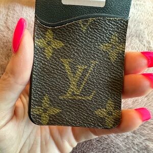 NWOT Upcycled LV Brown Monogram Card Wallet Phone Accessory
